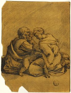家族のグループユダの王オジアス、母に看取られる 作： Michelangelo Buonarroti