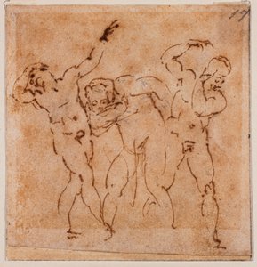 変容」のための人物習作、16世紀、デッサン 作： Michelangelo Buonarroti
