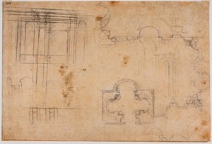 スフォルツァ礼拝堂の平面図と立面図 作： Michelangelo Buonarroti