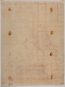 サン・ロレンツォ修道院の断片的な平面図 作： Michelangelo Buonarroti
