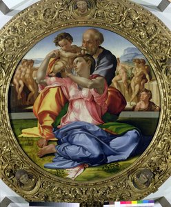 聖ヨハネの聖家族（ドニトンド）1504-05（30103も参照） 作： Michelangelo Buonarroti