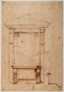 メディチ家の宮殿の跪座窓、1517年頃（デッサン） 作： Michelangelo Buonarroti