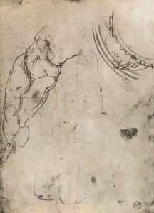 男性の足、ミケランジェロによる研究。内閣描画と版画、ウフィツィ美術館、フィレンツェ 作： Michelangelo Buonarroti