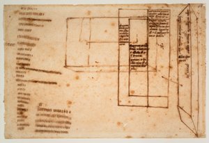 ユリウス2世の墓の大理石ブロックのスケッチ 作： Michelangelo Buonarroti