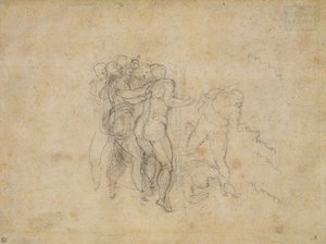 最後の審判の研究（紙の上のグラファイト） 作： Michelangelo Buonarroti