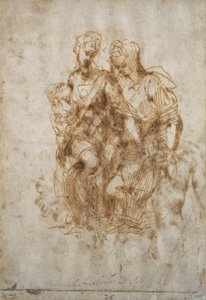 レオナルドダヴィンチの「アン」の後の聖アンの研究、1502年頃 作： Michelangelo Buonarroti