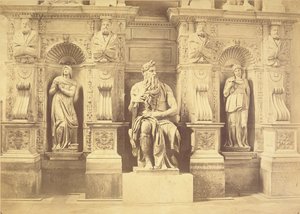 教皇ユリウス2世（1453-1513）の墓 レアとラケルに挟まれたモーゼの細部 作： Michelangelo Buonarroti