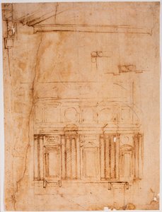 ローレンシャン休養地の壁 作： Michelangelo Buonarroti