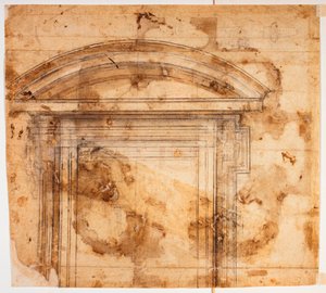 サン・ジョヴァンニ・デイ・フィオレンティーニの窓のスケッチ 作： Michelangelo Buonarroti