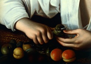 果物の皮をむく少年（詳細 作： Michelangelo Merisi da Caravaggio