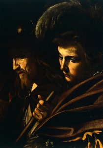 二人の男の顔、《慈悲の聖母》または《慈悲の七つの行為》の細部、1606-07年頃（油彩・キャンバス）