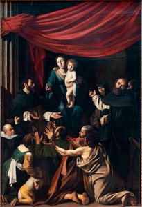ロザリオのマドンナ（油彩・キャンバス 作： Michelangelo Merisi da Caravaggio