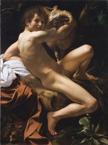 サン・ジャン・バティスト。 カラヴァッジョ (Le Caravage) として知られるミケランジェロ メリシによるバロック絵画 作： Michelangelo Merisi da Caravaggio