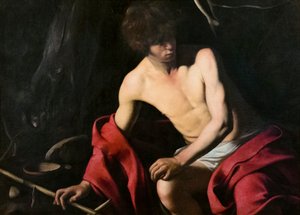 São João Batista, c.1605 (óleo sobre tela) 作： Michelangelo Merisi da Caravaggio