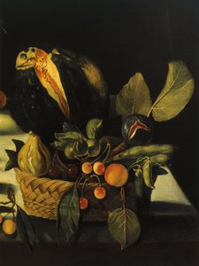ハートフォード静物画の巨匠による花と果実のある静物画 1600年頃～10年頃（油彩・キャンバス）（507174の詳細 作： Michelangelo Merisi da Caravaggio