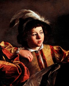 聖マタイの召喚」細部（油彩・キャンバス 作： Michelangelo Merisi da Caravaggio