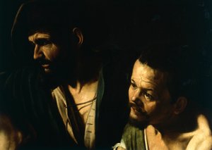 キリストの鞭打ち、詳細、1606年頃（キャンバスに油彩） 作： Michelangelo Merisi da Caravaggio
