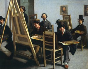 ミケーレ・カンマラーノによる「絵画の学校」（1865年頃 作： Michele Cammarano