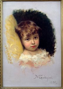 Michel Gordigiani (1830-1909) による子供の肖像画 1880 フィレンツェ、近代美術館 作： Michele Giordigiani