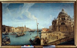 大運河の入り口とヴェネツィアのサルーテ教会の眺め ミケーレ・マリエスキ（1710-1741）の絵画 18世紀 日1,25×2,13メートル 作： Michele Marieschi
