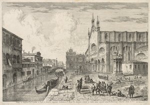 ヴェネツィアの景色：カンポSSジョヴァンニエパオロ、1741年。 作： Michele Marieschi