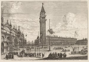 ヴェネツィアの景色：Piazza and Piazzetta、1741。