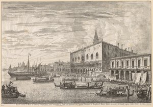 ヴェネツィアの眺め：モロとSMデッラサルート、1741年。 作： Michele Marieschi