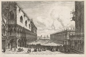 ヴェネツィアの景色：ピアツェッタ、1741年。 作： Michele Marieschi