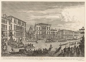 ヴェネツィアの景色：レガッタ、1741年。 作： Michele Marieschi