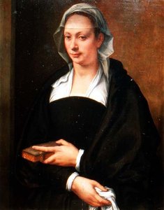 白いヴェールを被った女性の肖像 作： Michele di Ridolfo Tosini