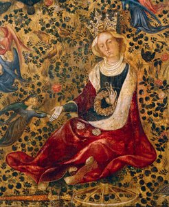 Santa Catarina de Alexandria, detalhe do Jardim da Madona de Rosas de Michelino da Besozzo (cerca de 1370-1455) ou Stefano da Verona (cerca de 1374-1438), têmpera sobre painel, 63x42 cm 作： Michelino Molinari da Besozzo