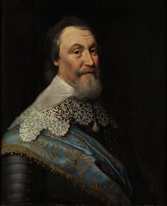 アクセル・オクセンスティエルナ（Oxenstjerna）伯爵（1583-1654）の肖像」（Mierevelt, Michiel Jansz. van, Workshop of .木に油彩。寸法：70x60cmストックホルム国立博物館 作： Michiel Jansz. van Miereveld