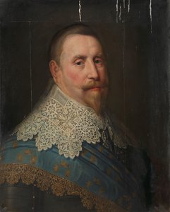 グスタフ 2 世アドルフ (1594-1632)、スウェーデン王の肖像 作： Michiel Jansz van Mierevelt (copy after)