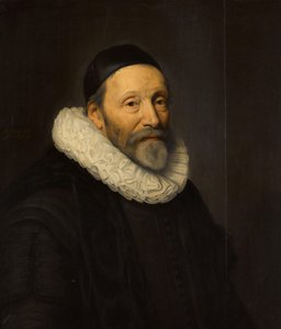 Johannes Wtenbogaert (1557-1644) の肖像 作： Michiel Jansz van Mierevelt (workshop of)