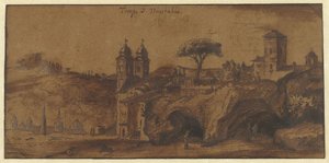 ローマの SS Trinità dei Monti の眺め 作： Michiel van Overbeek