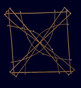 ワペペ航海図、19世紀後半（棒、ココナッツ繊維、貝殻） 作： ミクロネシア ミクロネシア