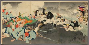 安城渡しわが軍大将之図 作： Migita Toshihide