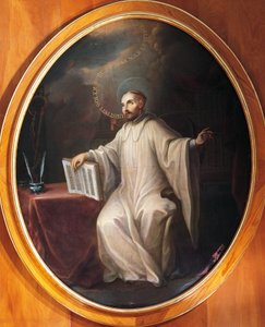 クレルヴォーの聖ベルナール、ミゲル・カブレラ（1695-1768）の作品とされています。 作： Miguel (attr. to) Cabrera