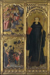 サタンと使徒の使命に対するキリストの勝利を持つ聖ジャイルズ、ca。 1408年。 作： Miguel Alcaniz