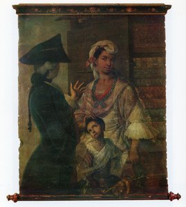 民族誌的肖像画グループのペアの1つ 作： Miguel Cabrera