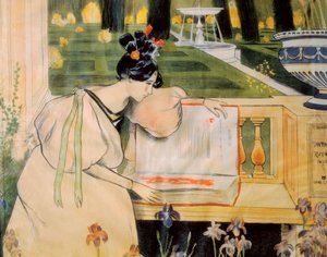 Rusinol i Pratsの生涯のページのプレゼンテーションポスター（リトグラフ） 作： Miguel Utrillo