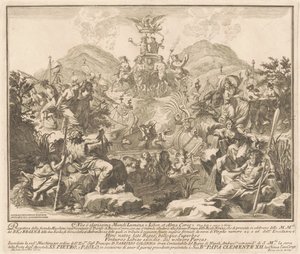 1738年の中国のセコンダ・マッキーナ：バッカスとセレスの勝利 作： Miguel de Sorellò, after Carl Marcus Tuscher