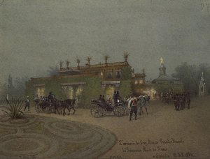 1894年10月10日、1895年10月10日、ヘッセ王女のアリスがリヴァディアに到着 作： Mihaly von Zichy