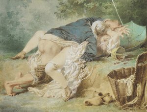 公園の恋人、1865 作： Mihaly von Zichy
