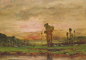 ジュイアンジョサ近くの牛の群れのある夜の風景、1881