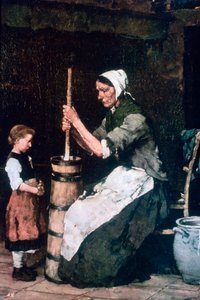 チャーンの女、c1864-1900 作： Mihály Munkácsy