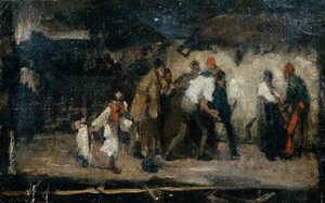 ハンガリーの村の様子 作： Mihály von Munkácsy