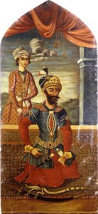 出席中の若者がいるジンギスカンの肖像、1803年頃 作： Mihr Ali