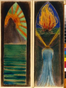 ステンドグラスのための2つのデザイン 作： Mikalojus Ciurlionis