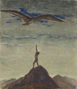 射手座のサイン (サイクル「ゾディアック」から) パー Ciurlionis, Mikalojus Konstantinas (1875-1911). 紙にテンペラ、サイズ : 35,3x30,1 作： Mikalojus Konstantinas Čiurlionis
